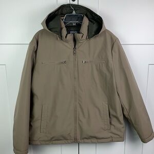 Kenneth Cole Reaction Men’s XL Winter Coat Jacket Tan Green Removable Good